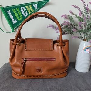 Dooney And Bourke Florentine Flap Satchel In Natural